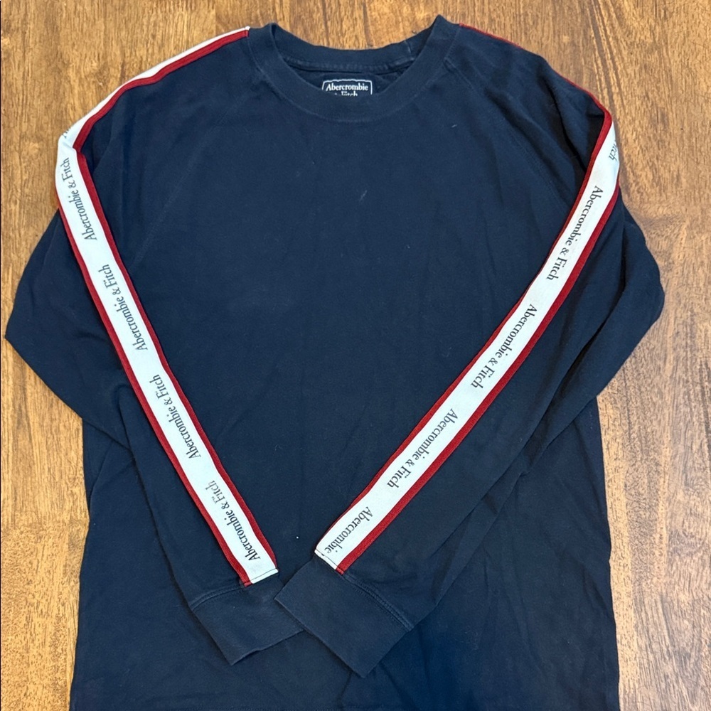 Abercrombie & Fitch Navy Shirt with Red and White Accents Size S - Picture 4 of 4